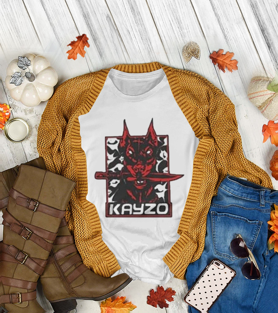 Kayzo Knife Dog Logo with Red and Black T-Shirt