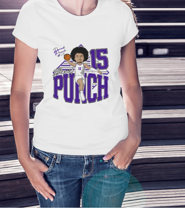 David Punch #15 TCU Basketball Player Caricature T-Shirt