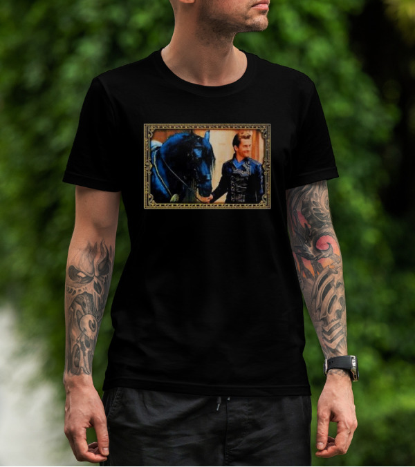 Wicked Fiyero Frame With Dark Horse And Male Figure In Ornate Border T-Shirt