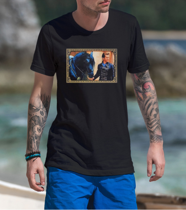 Wicked Fiyero Frame With Dark Horse And Male Figure In Ornate Border T-Shirt