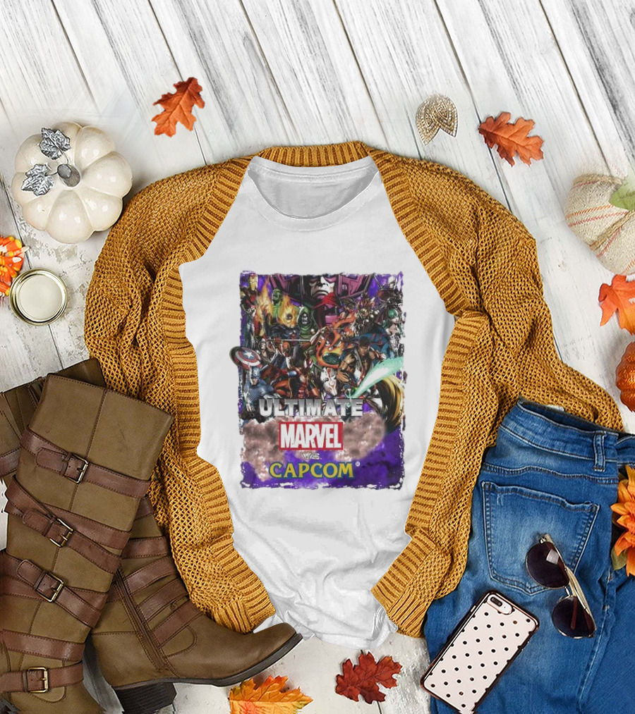 Ultimate Marvel Vs Capcom Character Explosion Vintage T-Shirt