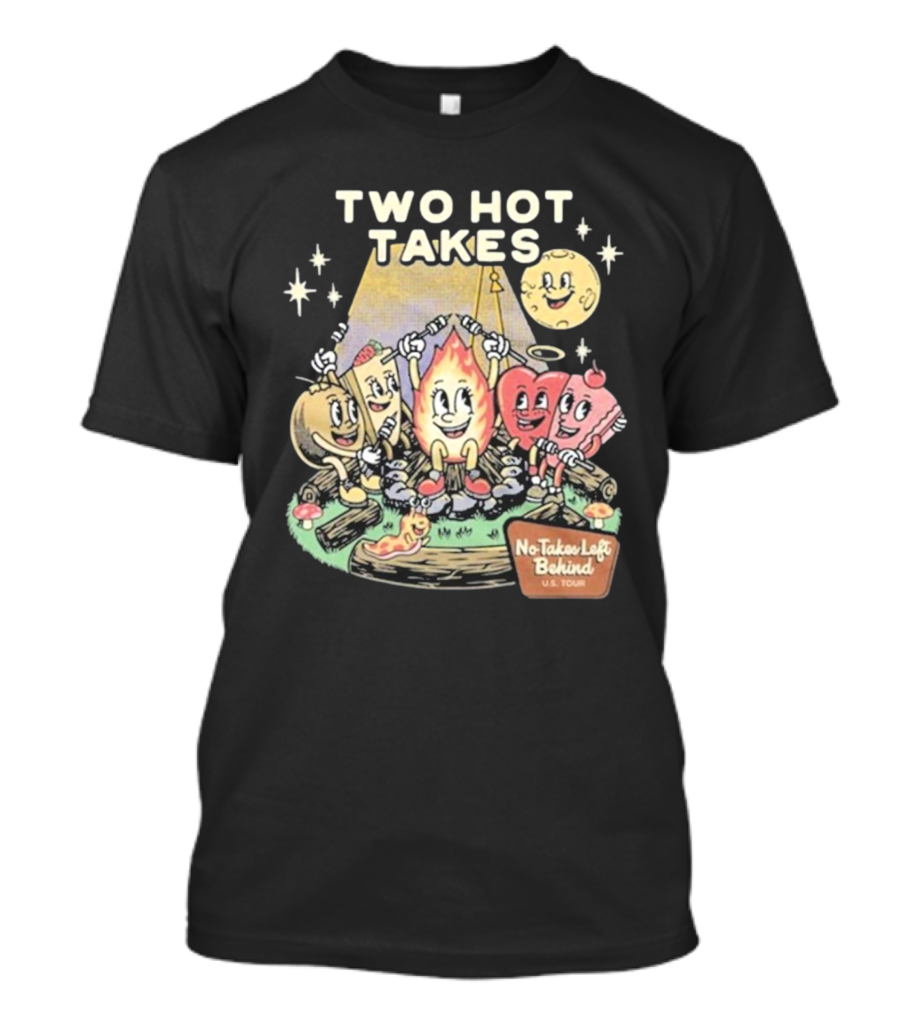 Two Hot Takes Campfire Characters No Takes Left Behind U.S. Tour T-Shirt
