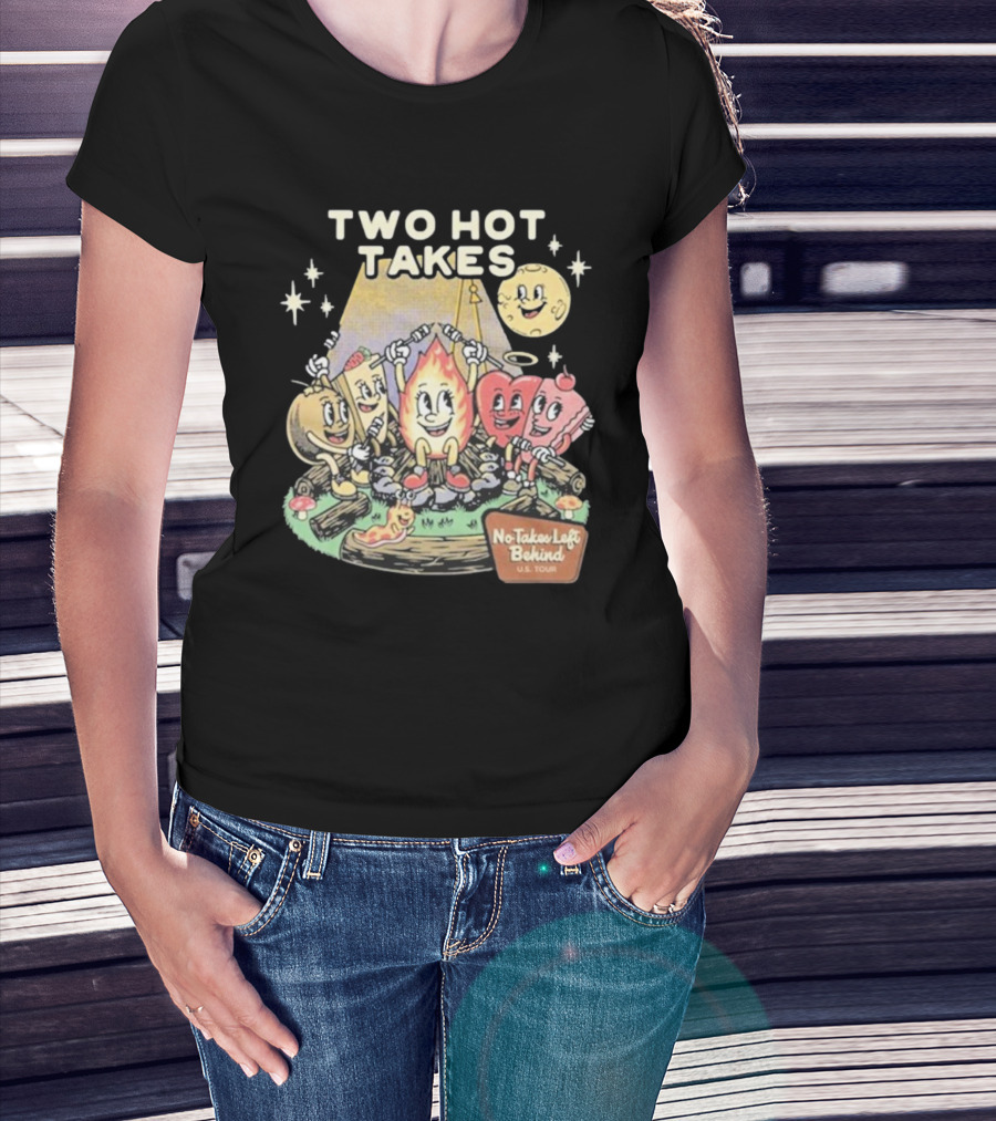 Two Hot Takes Campfire Characters No Takes Left Behind U.S. Tour T-Shirt