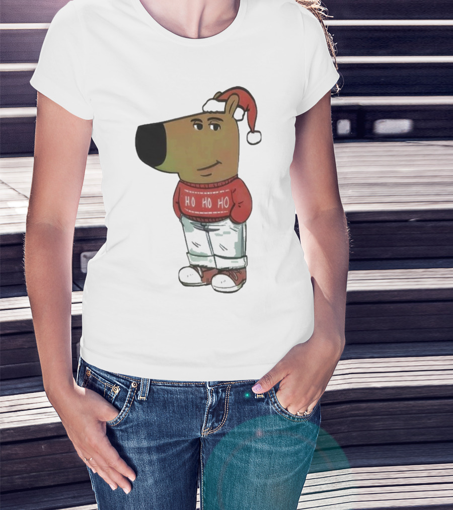 Ho Ho Ho Chill Guy Dog Christmas T-Shirt