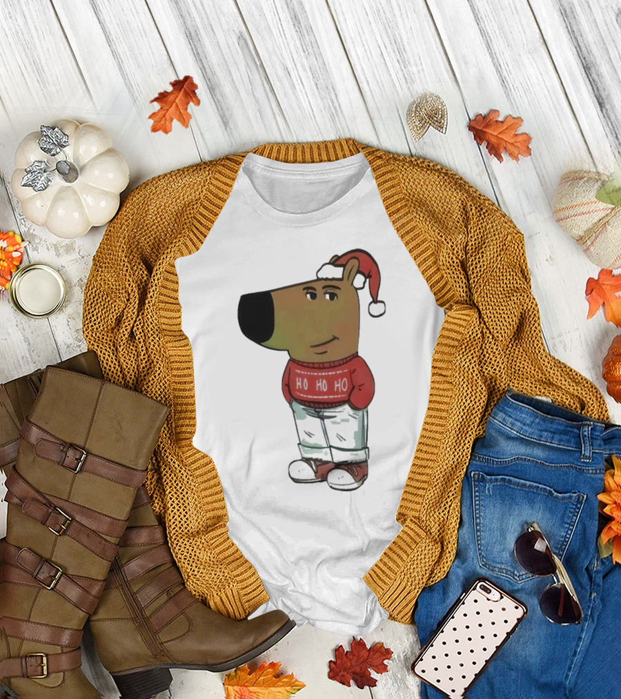 Ho Ho Ho Chill Guy Dog Christmas T-Shirt