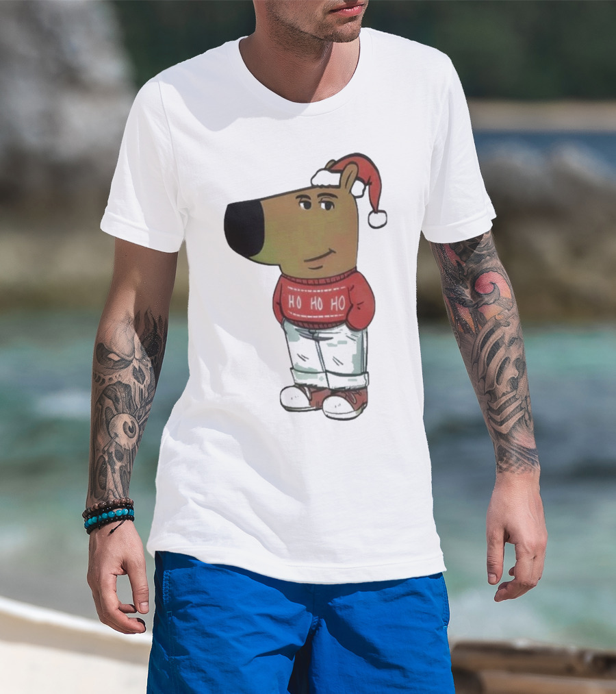 Ho Ho Ho Chill Guy Dog Christmas T-Shirt