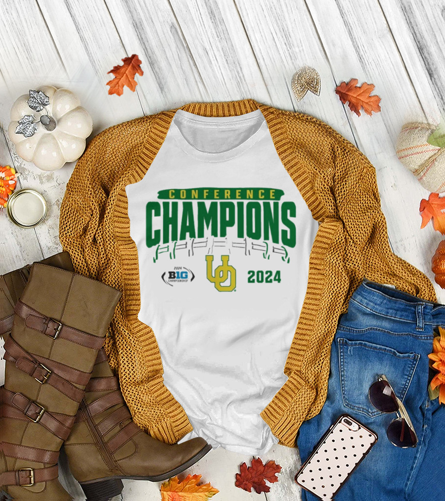 Oregon Ducks Conference Champions 2024 Big Ten Football Endzone Rush T-Shirt