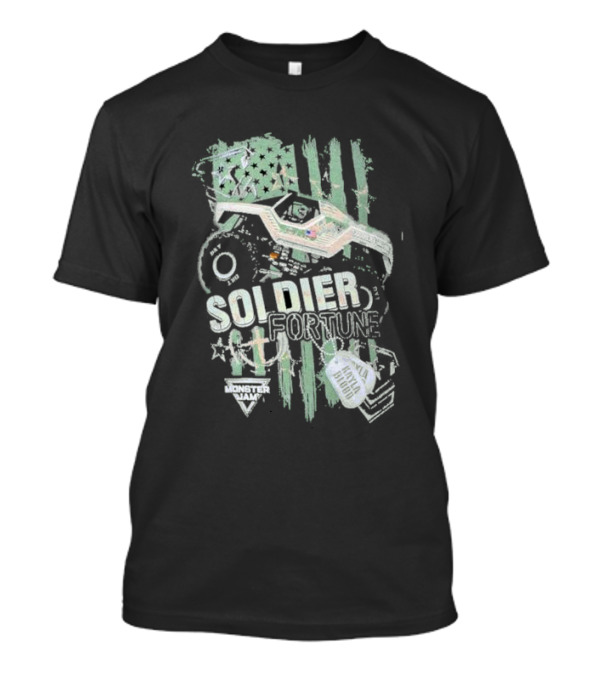 Soldier Fortune Monster Jam Truck American Flag Youth T-Shirt