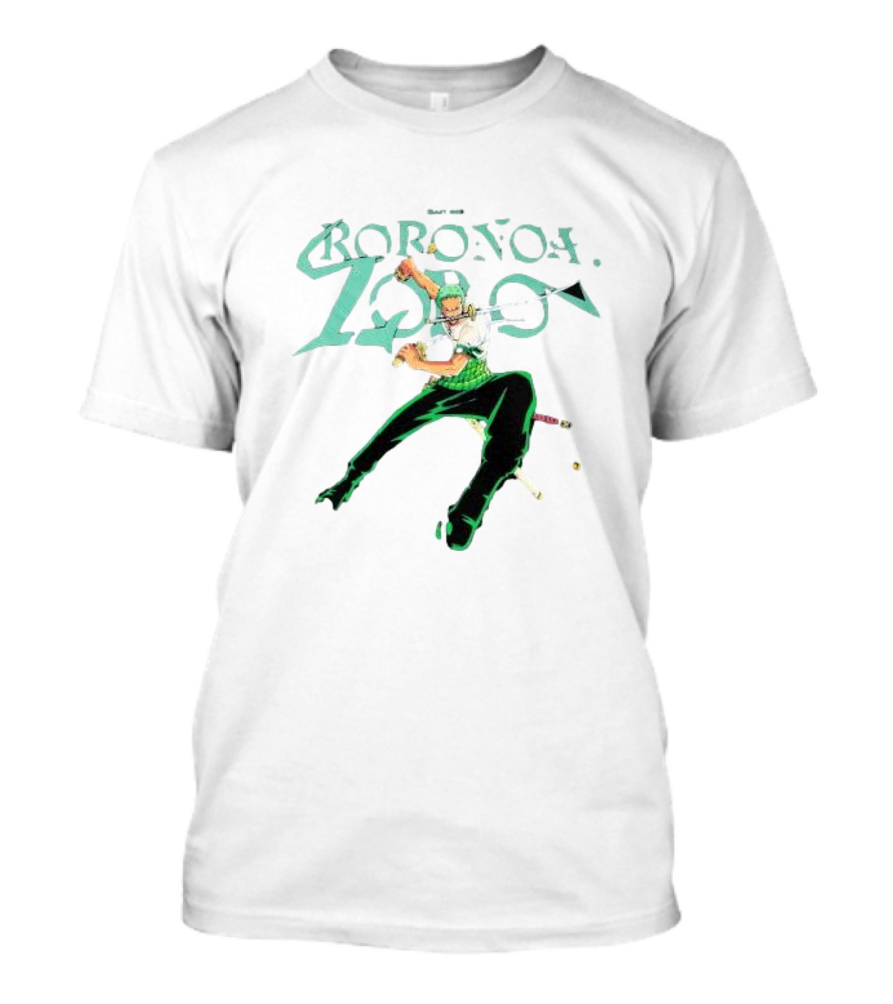 BAIT X One Piece Roronoa Zoro Green Sword Action T-Shirt
