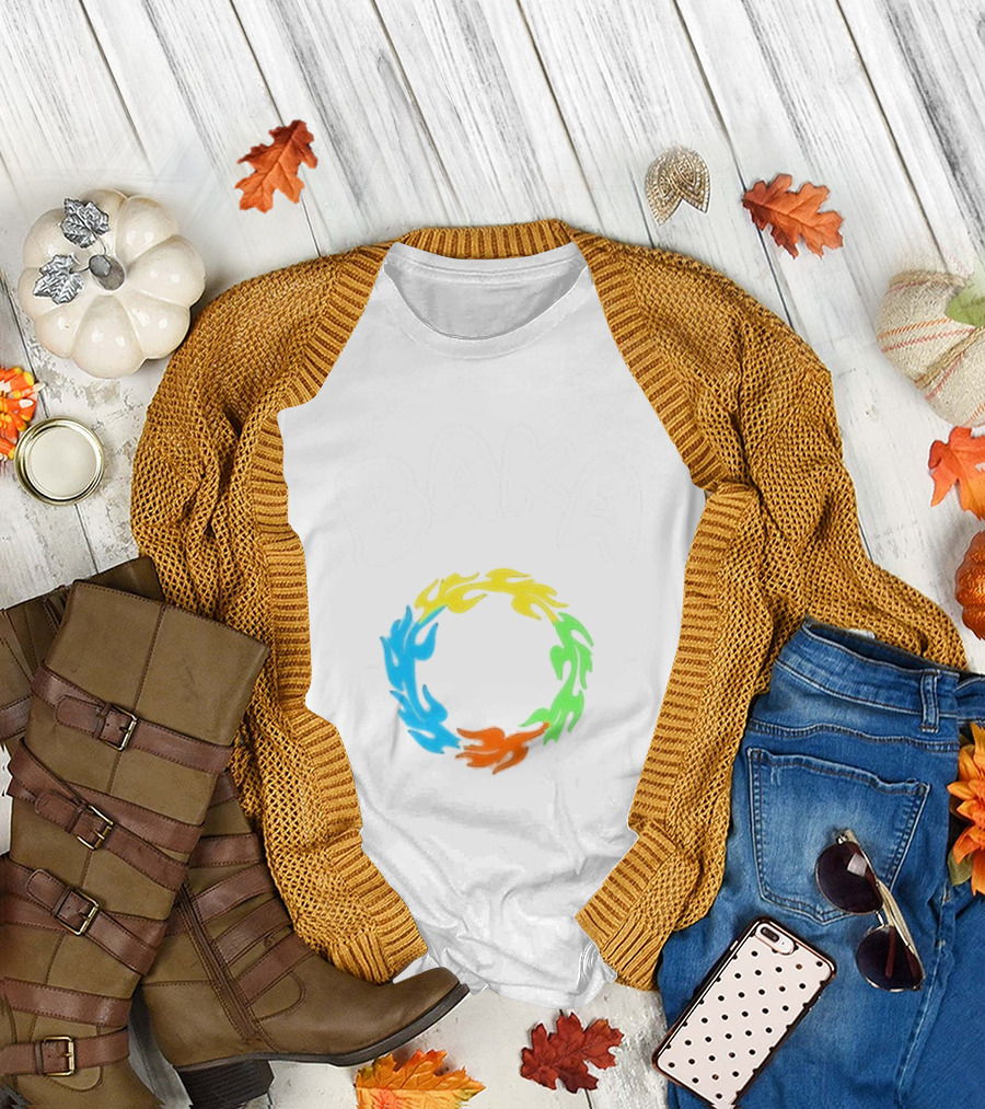 Baka Flame Multicolored Fire Circle T-Shirt