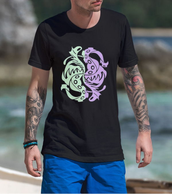 Envy Sigil Green And Purple Tribal Yin Yang T-Shirt