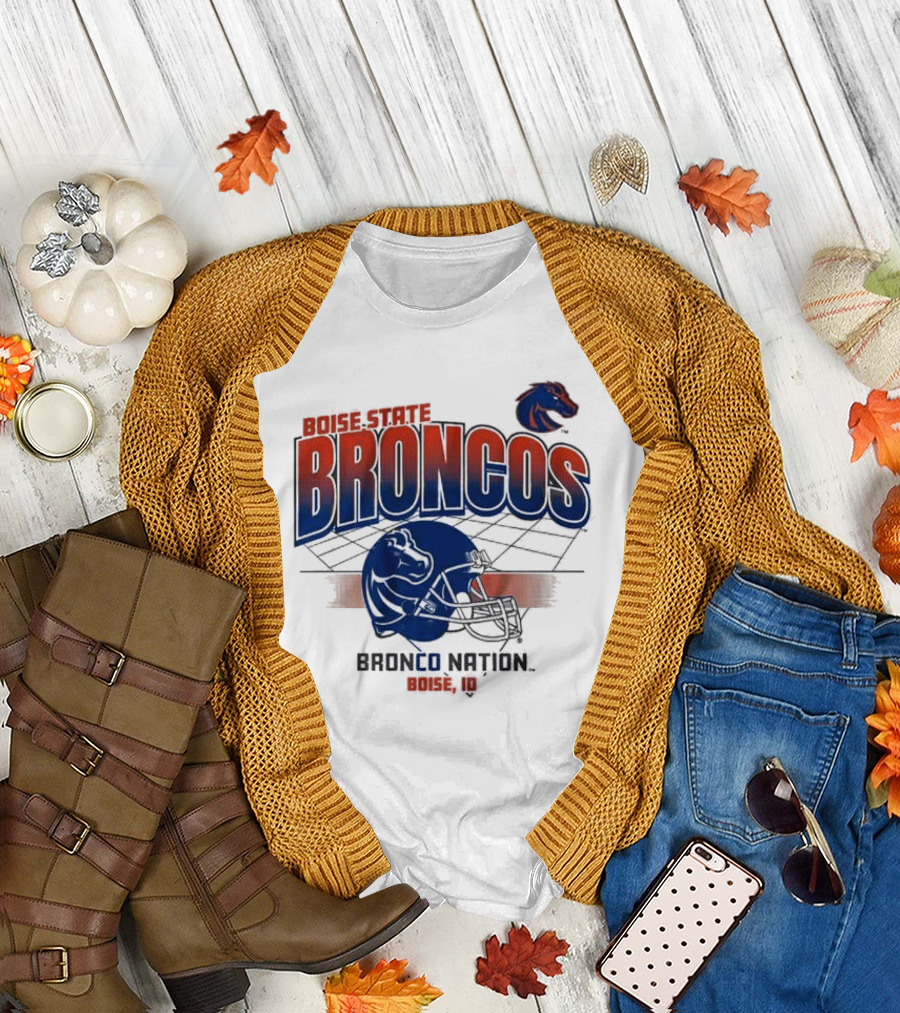 Boise State Broncos Bronco Nation Boise ID Football Helmet T-Shirt