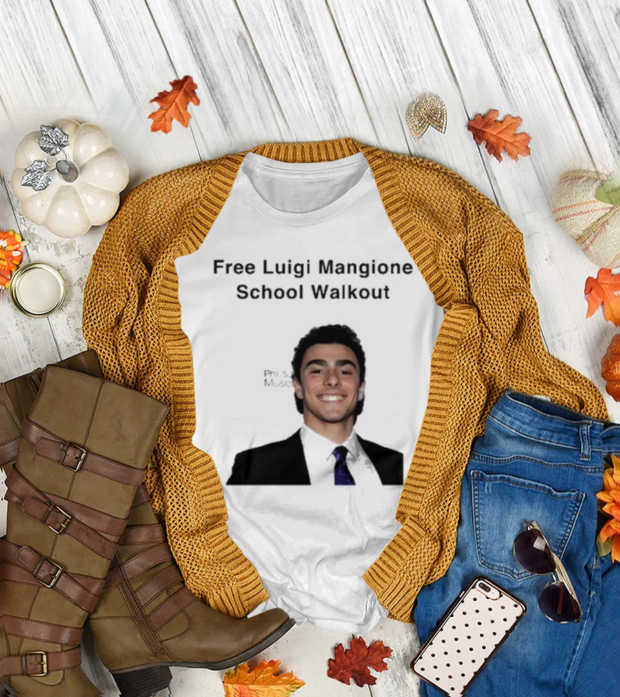 Free Luigi Mangione School Walkout Protest Movement T-Shirt