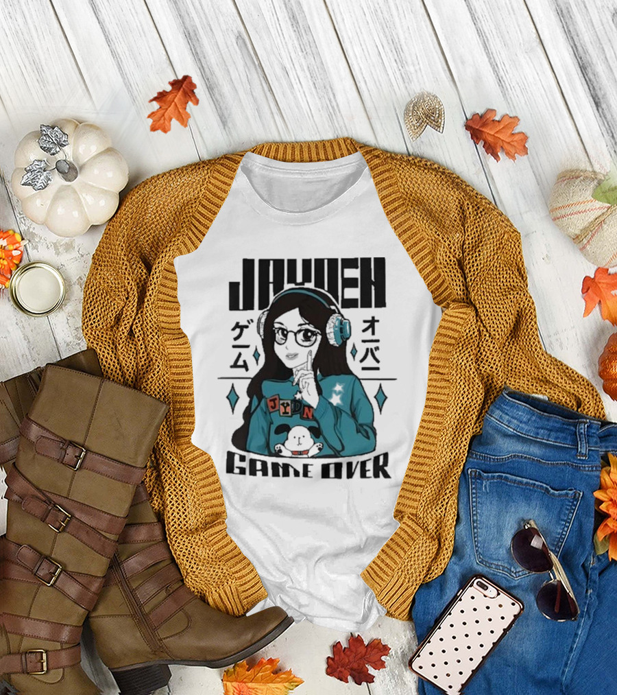 Jayden Game Over 2024 Anime Style Character Headphones Sweater Gemma Icons T-Shirt