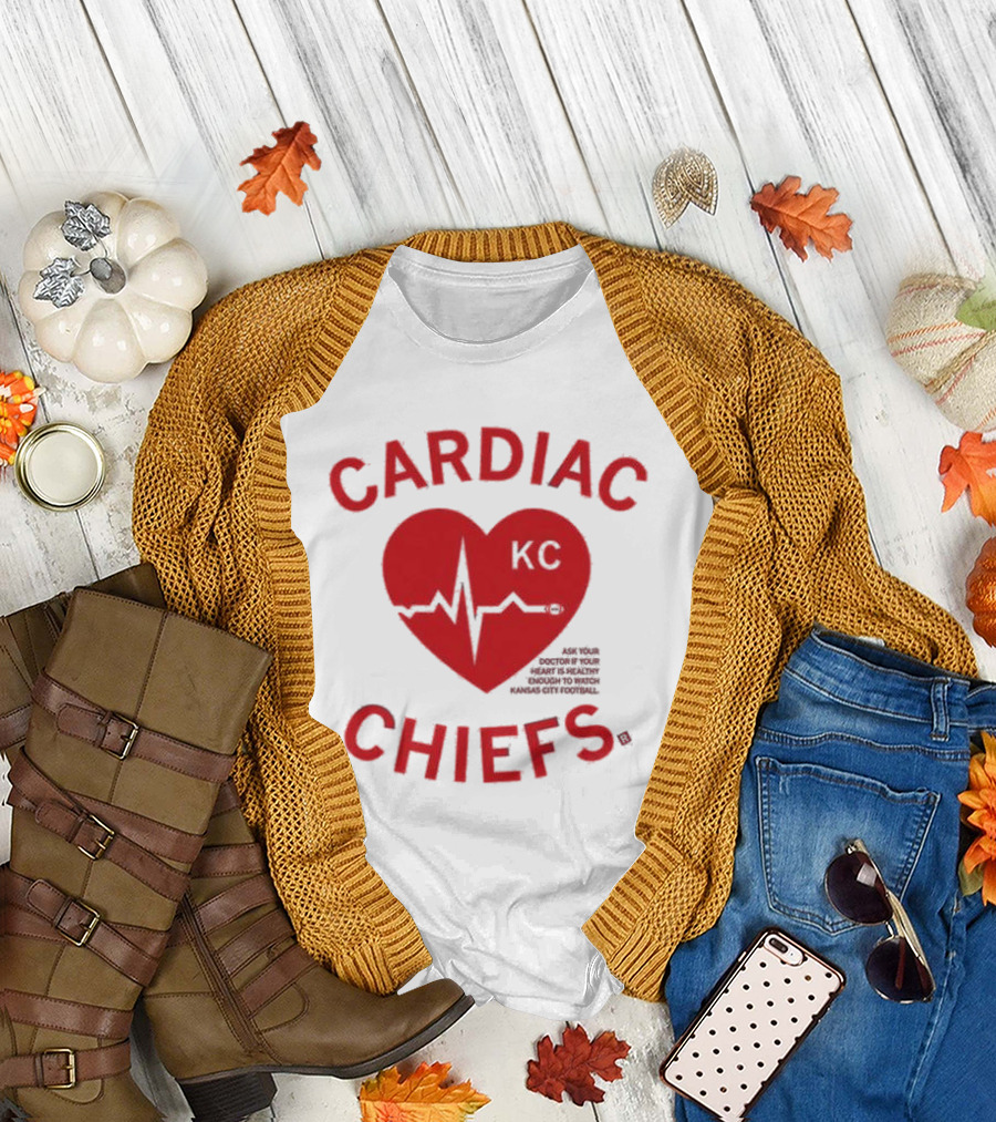 Cardiac Chiefs KC Heartbeat Kansas City Football T-Shirt