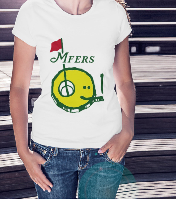 Mfers Sartosh Pitito Golf Flag Yellow Face T-Shirt