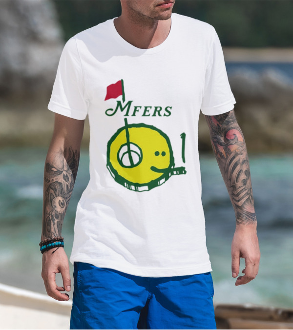 Mfers Sartosh Pitito Golf Flag Yellow Face T-Shirt
