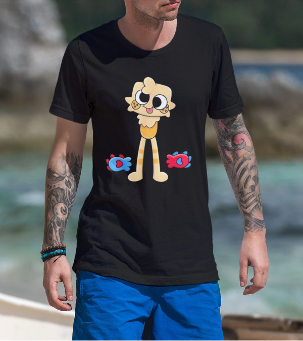 Dandy’s World Goob Costume For Kids And Adults Christmas Cartoon Character With Playful Fish Icons T-Shirt