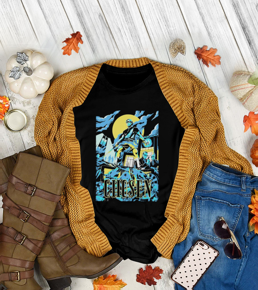 Smosh Games Chosen Heroic Figure Against Yellow Moon T-Shirt