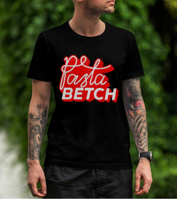 ITSQCP Pasta Betch Red And White Bold Script T-Shirt