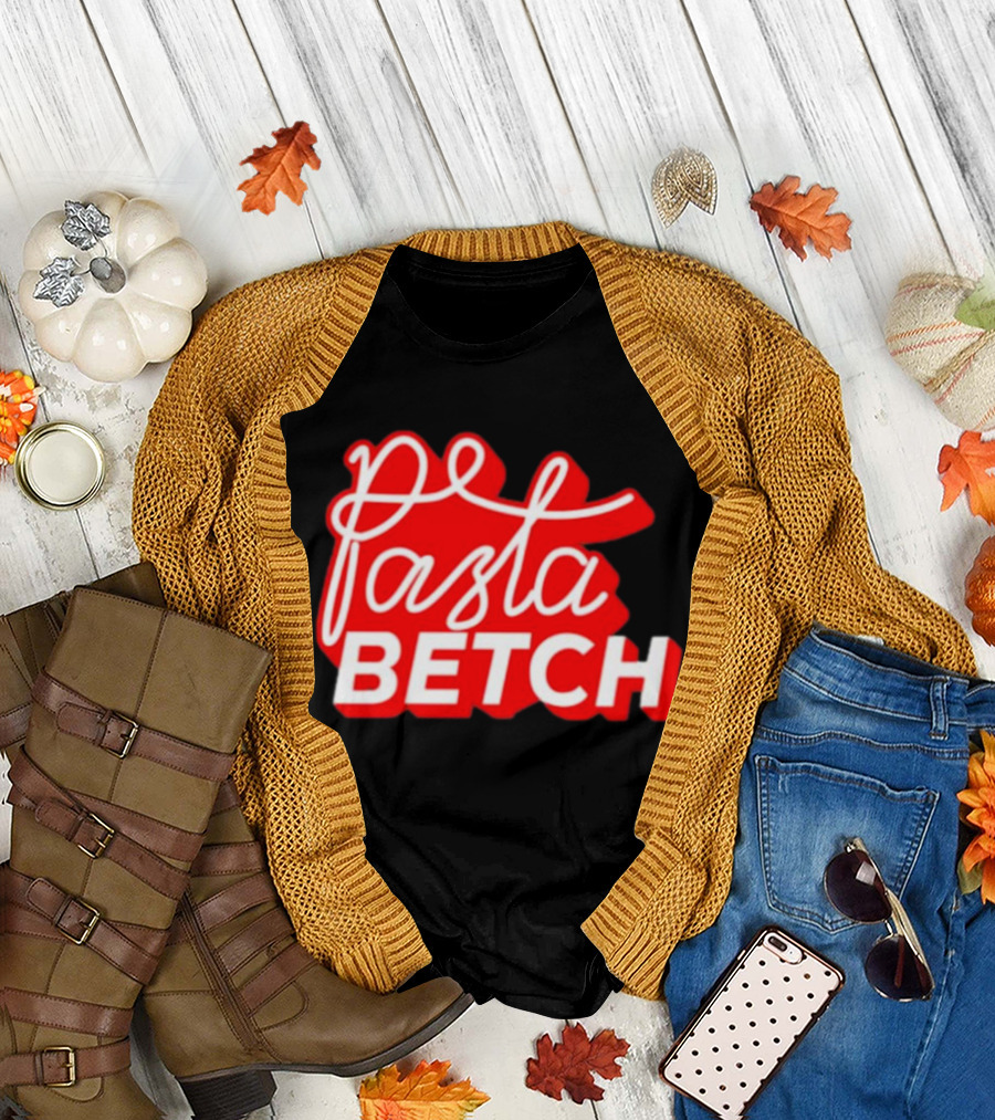 ITSQCP Pasta Betch Red and White Bold Script T-Shirt