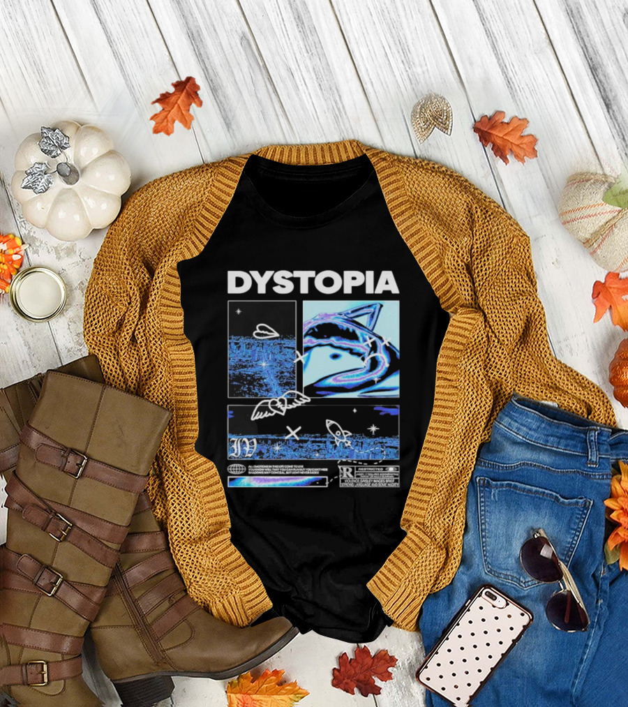 Dystopia Ivoxygen All Emotions In Ties Life Come To Live Shadows May Conceal But Light Never Fades Restricted T-Shirt