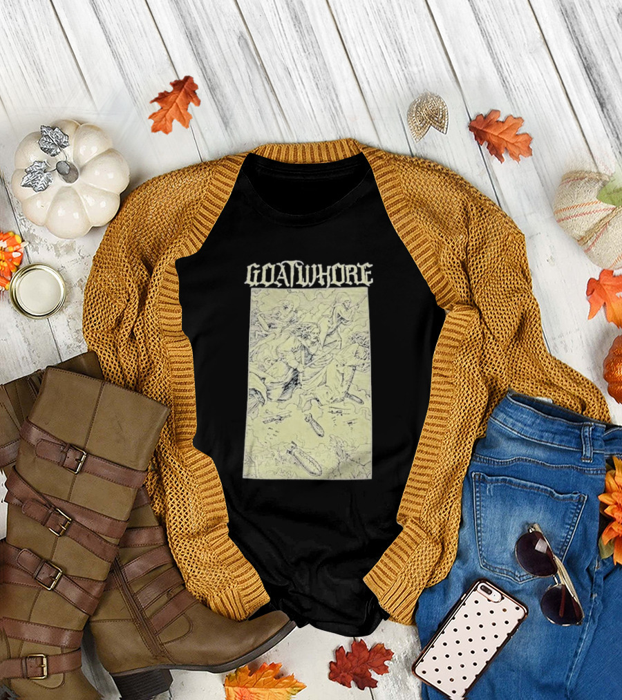 Goatwhore Band Illustration with Mythical Figures and Creatures T-Shirt