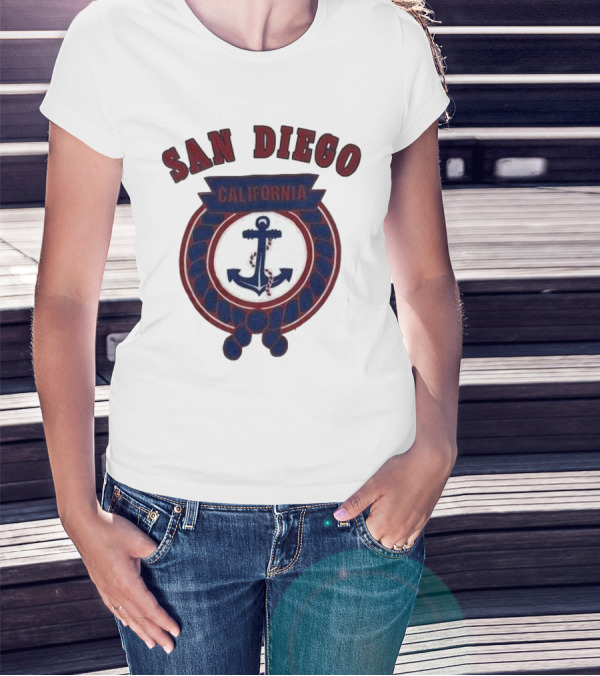 San Diego California Anchor Emblem T-Shirt