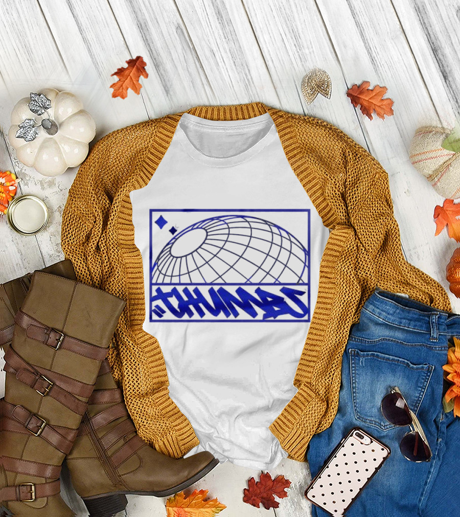 Thumbs Global Tag Graffiti Style Blue Globe T-Shirt