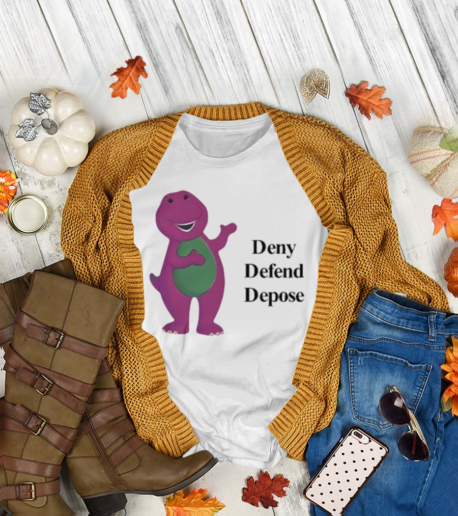 Barney The Dinosaur Deny Defend Depose Barney T-Shirt