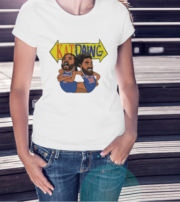 Big Knick Energy Kat Dawg Basketball Cartoon Duo T-Shirt