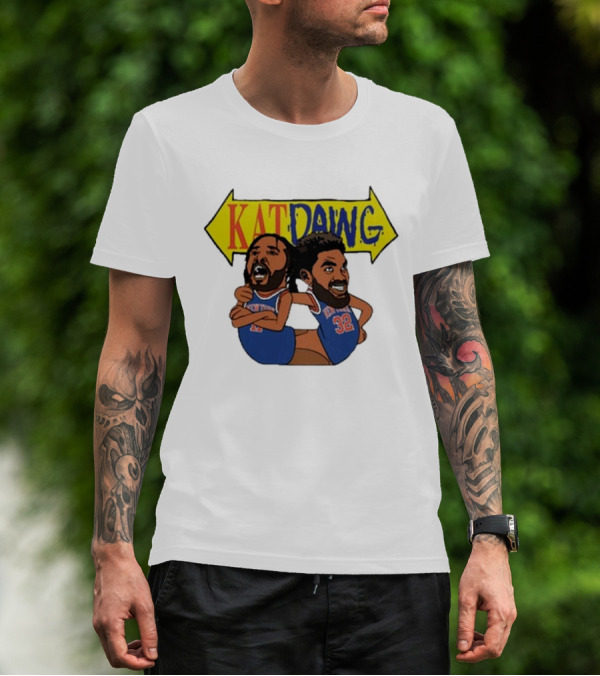 Big Knick Energy Kat Dawg Basketball Cartoon Duo T-Shirt