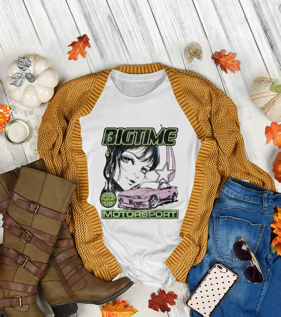 BIG TIME MOTORSPORT ANIME 2024 BIGTIME MOTORSPORT CAR STAR GIRL T-Shirt