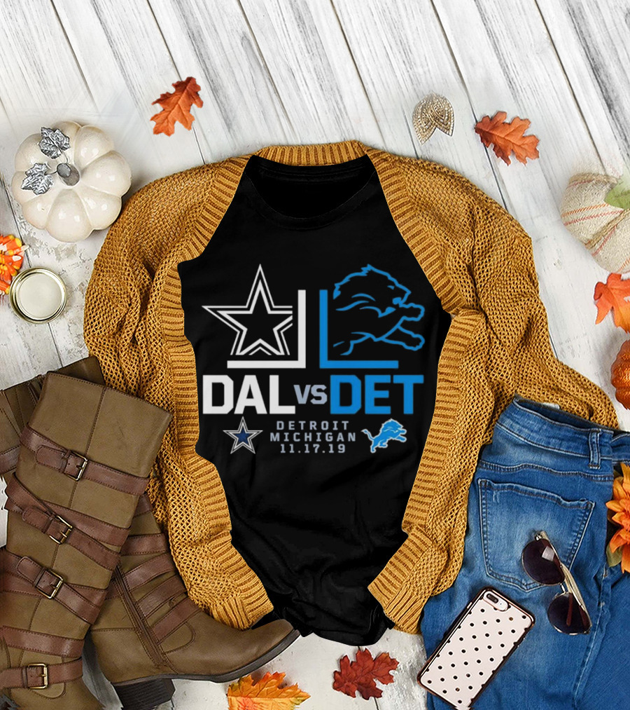 DAL vs DET Detroit Michigan 11.17.19 Dallas Cowboys Detroit Lions NFL Season T-Shirt