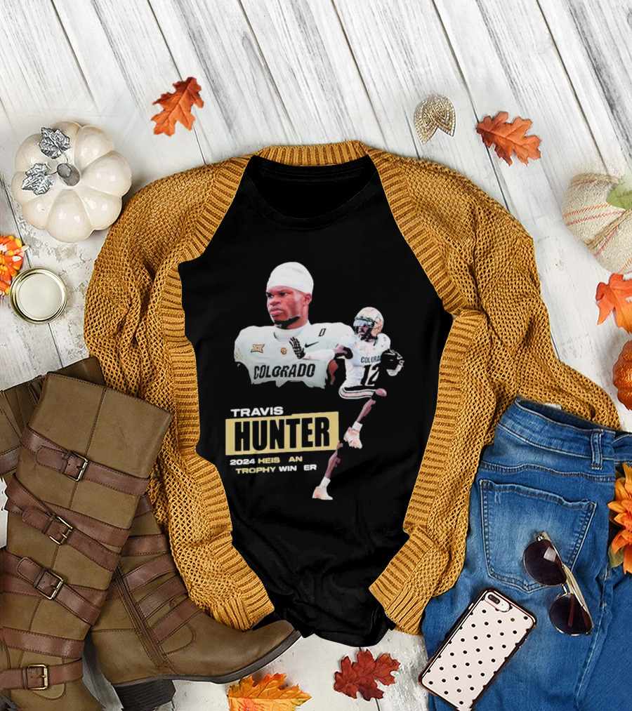 Travis Hunter Colorado 2024 Heisman Trophy Winner Football Player T-Shirt