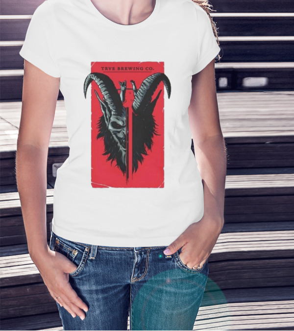 Trve Brewing Co. Krampus Red And Black Goat Skull T-Shirt