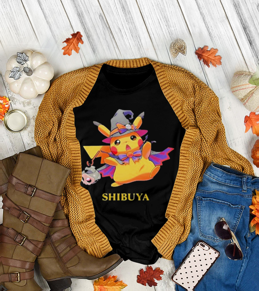 Pokémon Shibuya Pikachu Halloween Witch Outfit Trick or Treat T-Shirt