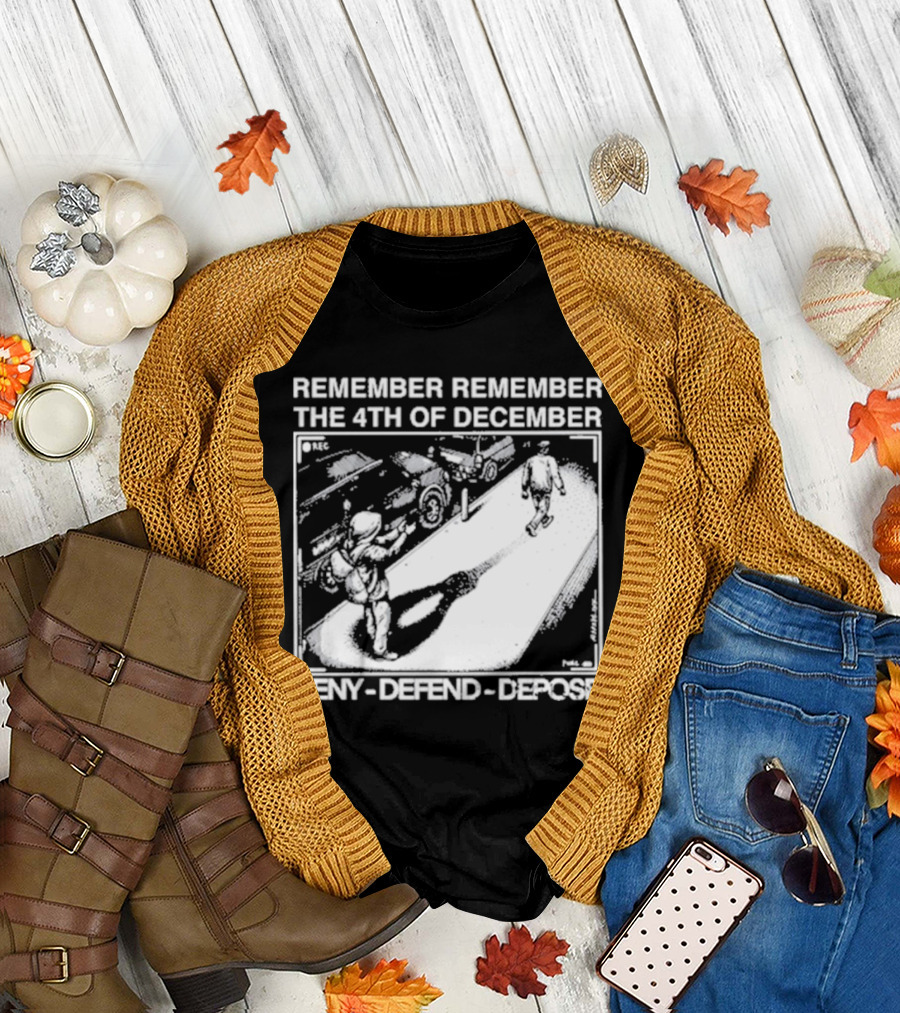 Remember the 4th of December Deny Defend Depose Comic Style Street Scene T-Shirt