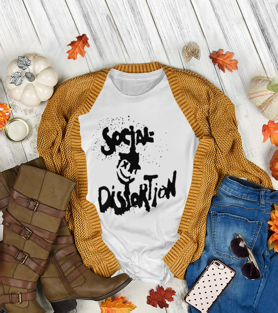 Social Distortion Smiley Logo Black Splatter T-Shirt