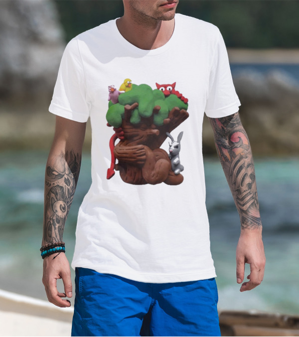 Spookywoods Tree With Animals And Cartoon Creatures T-Shirt
