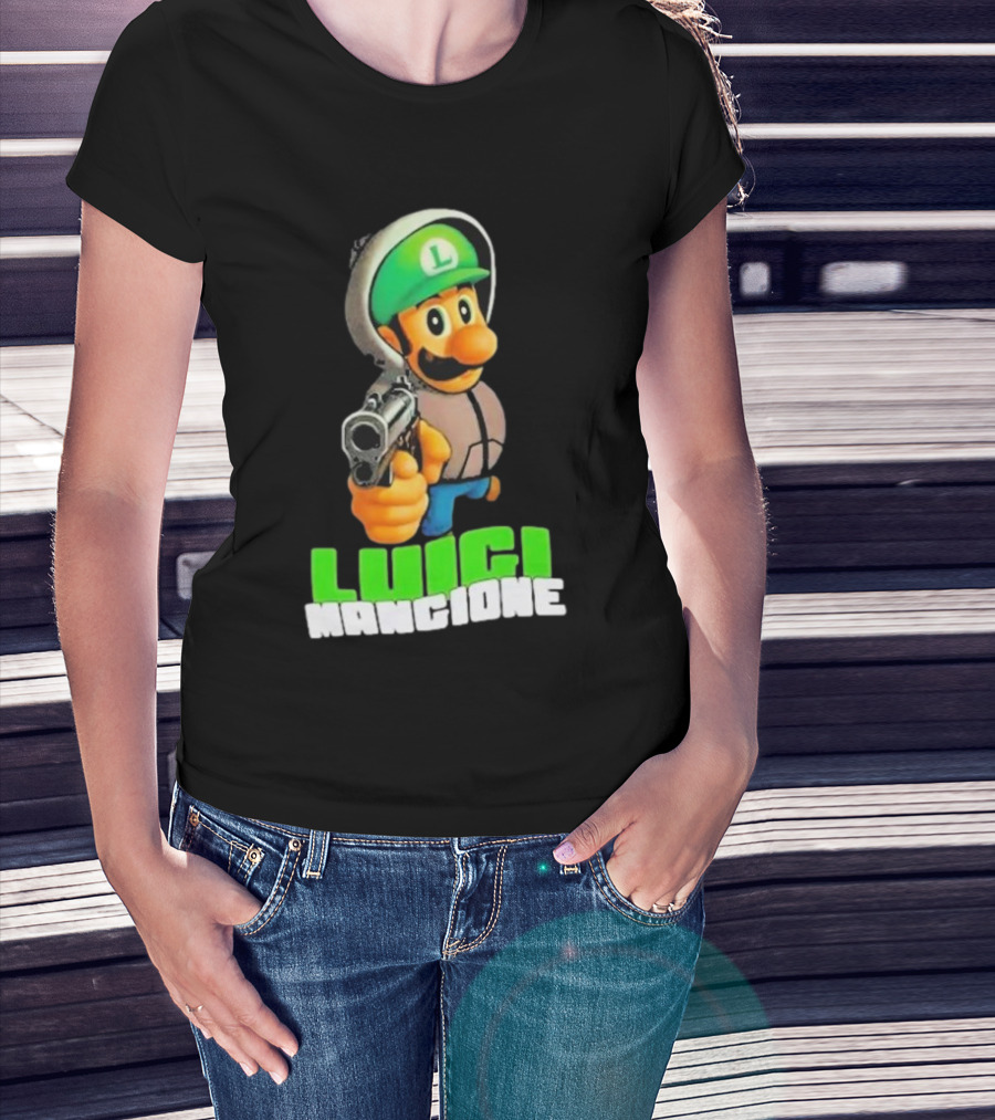 Luigi Mangione Luigi With Gun Iconic Image T-Shirt