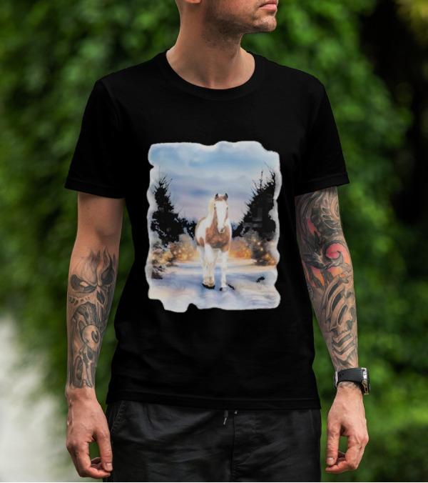 Katie Van Slyke Bo Ho Ho Horse In Winter Wonderland T-Shirt