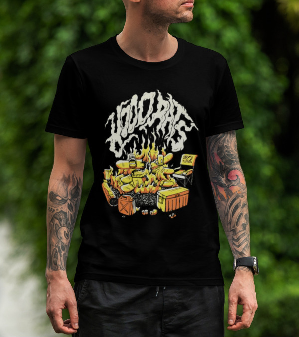 Hood Rats Burning Collection Campfire Skateboarding Thirtytwo T-Shirt
