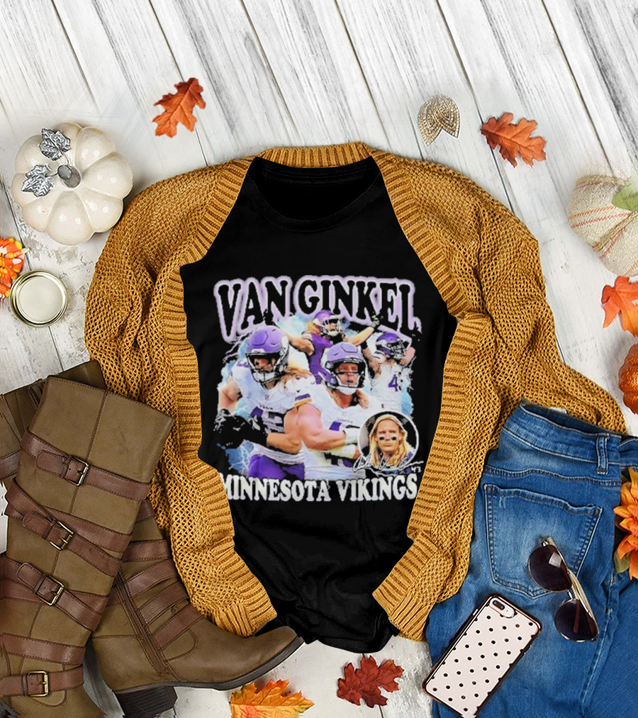 Van Ginkel Minnesota Vikings Football Action Montage T-Shirt