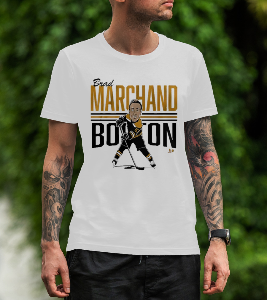 Brad Marchand Boston Center Ice Caricature T-Shirt