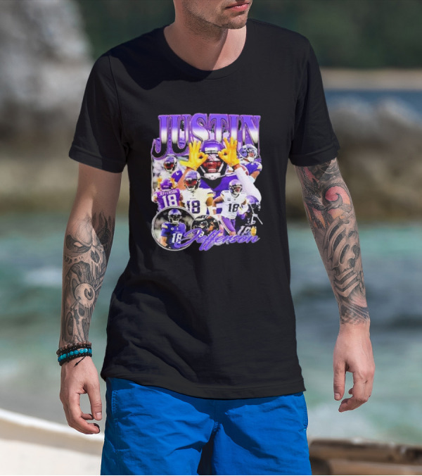Justin Jefferson Wide Receiver 18 Minnesota Vikings Football Player T-Shirt
