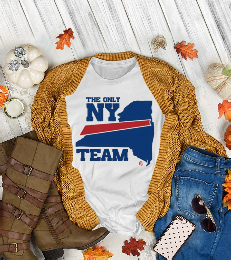 The Only NY Team New York State Silhouette Red Stripe T-Shirt