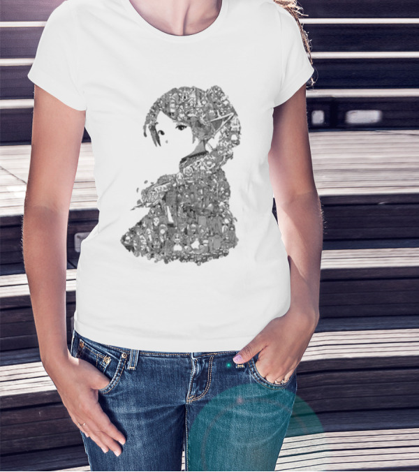 Turned Ninja Frieren Manga Collage Character T-Shirt