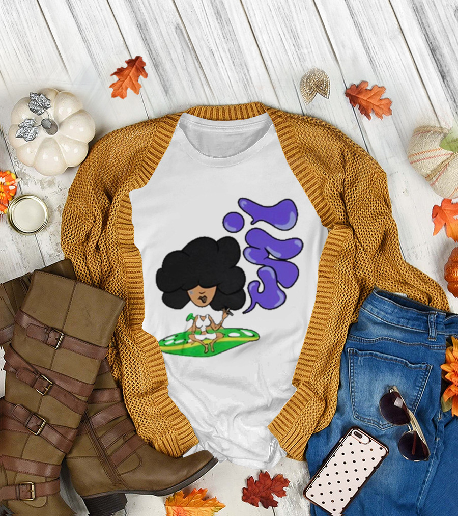 Whoisumi Umi Ufo Smoking Afro Character T-Shirt