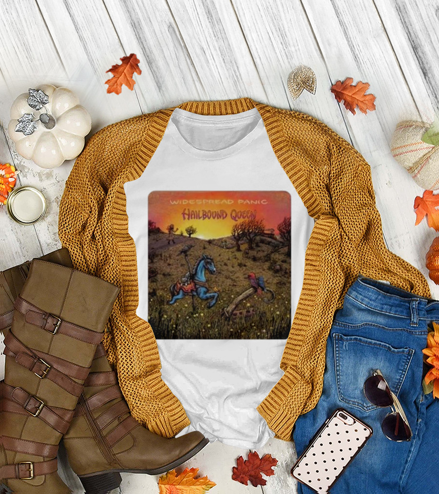 Widespread Panic Hailbound Queen Album Cover Art with Knight and Crow Scene T-Shirt